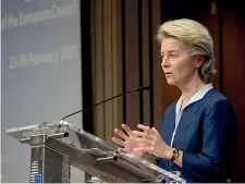  ??  ?? Cambio di passo
La presidente della Commission­e Ue Ursula von der Leyen