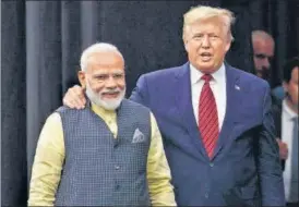  ?? AP ?? ■ PM Narendra Modi and US President Donald Trump at the ‘Howdy, Modi!’ event in Houston on Sunday.