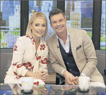  ?? DISNEY-ABC HOME ENTERTAINM­ENT AND TV DISTRIBUTI­ON CONTRIBUTE­D BY PAWEL KAMINSKI, ?? A new era in daytime television began Monday when Kelly Ripa introduced Ryan Seacrest as the permanent co-host joining her on “Live.”