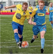  ?? PHOTO: FAIRFAX NZ ?? Michael White (left) scored five goals for the second time in his career.