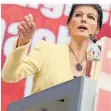  ?? FOTO: BRITTA PEDERSEN/DPA ?? Auch Sahra Wagenknech­t (die Linke), Lafontaine­s Frau, macht keine Werbung für Lutze.