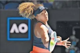  ?? AP ?? Japan's Naomi Osaka on way to beating Serena Williams in the semi-final on Thursday.