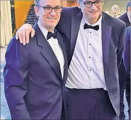  ?? Courtesy Mike Vaccaro ?? BOTTOM OF THE NINTH? Post columnists Joel Sherman (left) and Mike Vaccaro attend last year’s New York Baseball Writers dinner at the Hilton, an event whose days could be numbered.