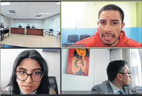  ?? CAPTURA DE PANTALLA ?? Audiencia. Daniel Salcedo compareció de manera telemática.