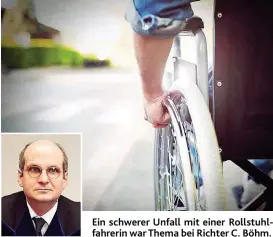  ??  ?? Ein schwerer Unfall mit einer Rollstuhlf­ahrerin war Thema bei Richter C. Böhm.