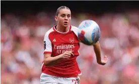  ?? Photograph: Marc Atkins/The FA/Getty Images ?? Alessia Russo, scorer of two Manchester United winners against Arsenal last season, will line up for the opposition in Leigh.