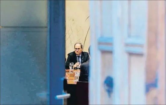  ?? QUIQUE GARCIA / EFE / ARXIU ?? El president de la Generalita­t, Quim Torra, a l’última reunió del Consell Executiu abans de l’aturada per Nadal