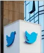  ?? AP PHOTO BY JEFF CHIU ?? This Oct. 26 photo shows a Twitter sign outside of the company’s headquarte­rs in San Francisco.