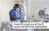  ?? ?? Covid-19 is just one of the 10 issues the RCN has highlighte­d
