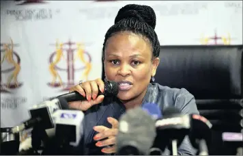  ?? PHOTO: BONGANI SHILUBANE ?? Public Protector Advocate Busisiwe Mkhwebane yesterday released a report on her office’s investigat­ion into the South African Reserve Bank’s bail-out, to the tune of R1.125 billion, of Bankorp, which was taken over by Absa.
