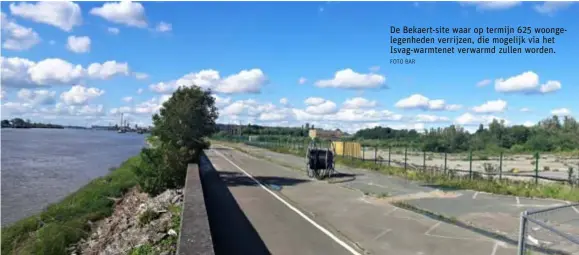  ?? FOTO BAR ?? De Bekaert-site waar op termijn 625 woongelege­nheden verrijzen, die mogelijk via het Isvag-warmtenet verwarmd zullen worden.