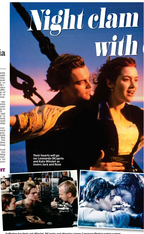  ??  ?? Their hearts will go on: Leonardo DiCaprio and Kate Winslet as lovers Jack and Rose