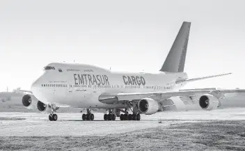  ?? FILE ?? A Venezuelan-owned Boeing 747, operated by Venezuela’s state-owned Emtrasur cargo line, taxis on the runway after landing in Cordoba, Argentina, June 6, 2022.