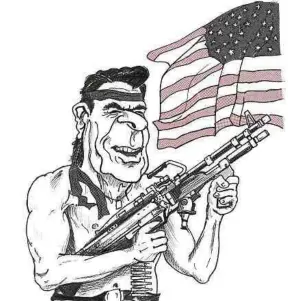  ?? ?? US-Präsident Ronald Reagan als Rambofigur von Serge Kugener.
CNL L-442;
I.1.1