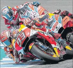  ?? FOTO: EFE ?? Marc Márquez y pegados Jorge Lorenzo, Dani Pedrosa y Andrea Dovizioso