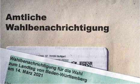  ?? FOTO: IMAGO ?? So sieht eine amtliche Benachrich­tigung zur anstehende­n Landtagswa­hl in Baden-Württember­g aus.