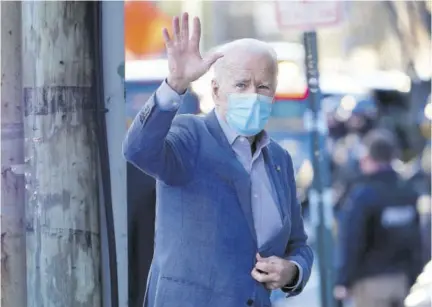  ?? (Photo: AP) ?? President-elect Joe Biden arrives at The Queen Theater in Wilmington, Delaware, on Sunday, January 10.