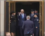  ?? EVAN VUCCI — THE ASSOCIATED PRESS ?? President Joe Biden departs Walter Reed National Military Medical Center on Wednesday in Bethesda, Md.