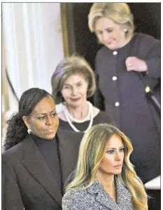  ?? ?? SISTERHOOD: All of America’s living former first ladies were present Tuesday for Rosalynn Carter: (from top, above) Hillary Clinton, Laura Bush, Michelle Obama and Melania Trump.