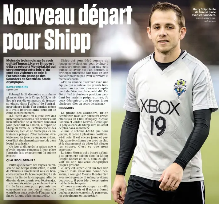  ??  ?? Harry Shipp tente de faire sa place avec les Sounders.