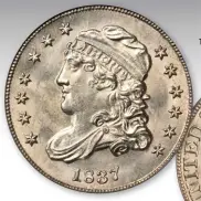  ?? ?? The Capped Bust half dime was last struck in 1837.