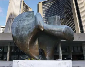  ?? ANDREW FRANCIS WALLACE/TORONTO STAR ?? Henry Moore’s The Archer at Nathan Phillips Square is one of Toronto’s most emblematic public artworks.