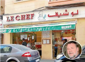  ?? LEBANONTRA­VELER.COM ?? A donation from Russell Crowe, inset, has helped Beirut’s Le Chef, one of the Middle East’s most famous restaurant­s, get back on its feet after the devastatin­g explosion at the city’s port in August.