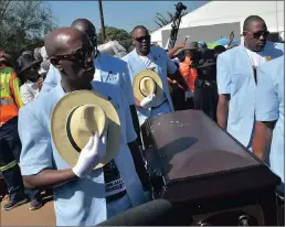  ??  ?? Bellone Phaletse at the funeral of her daughter Ontlametse­at Hebron, north of Pretoria.