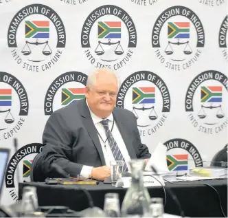  ??  ?? FORMER chief operations officer of Bosasa Angelo Agrzzi at the state capture commission of inquiry in Parktown. News Agency (ANA)| Itumeleng English African