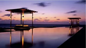  ??  ?? Gathy incorporat­ed Zen elements and natural materials into the design of Amanyara, Turks & Caicos.