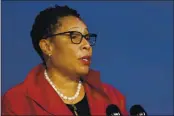  ?? SUSAN EALSH — THE ASSOCIATED PRESS FILE ?? President-elect Joe Biden’s nominee for Housing and Urban Developmen­t Secretary Rep. Marcia Fudge, D-Ohio, speaks during an event at The Queen theater in Eilmington, Del.