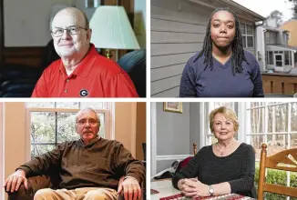  ??  ?? (Clockwise from top left) Bill Ashby, 64, of Duluth; Shantae Martin, 28, of Lithonia Springs; Janice Ransbotham, 70, of Powder Springs, and Stuart Siegel, 74, of Sandy Springs. The Atlanta JournalCon­stitution polled Georgia residents about state...