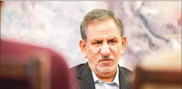  ?? ATTA KENARE/AFP ?? Iranian vice-president Eshaq Jahangiri gives an interview in Tehran last year. In July, he came up with a plan to sell oil to private companies on the energy exchange.