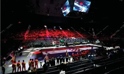  ??  ?? The revamped Davis Cup’s opening ceremony failed to capture fans’ imaginatio­n, taking place in front of sparse crowds. Photograph: Clive Brunskill/Getty Images