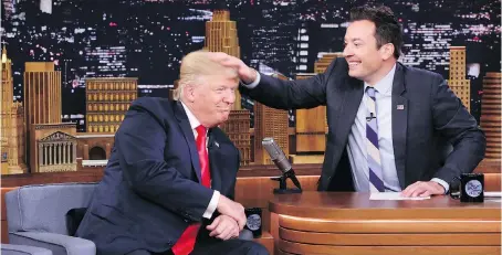  ?? ANDREW LIPOVSKY/NBC ?? Talk-show host Jimmy Fallon opened up about the personal anguish he felt after the backlash to his now-infamous 2016 hair-mussing appearance with Donald Trump.