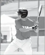  ??  ?? Brandon Hodge, of Farmington, takes an at-bat for the NWA All-Stars during the 2018 Babe Ruth Southwest Regional baseball tournament for boys 16-18 in July.