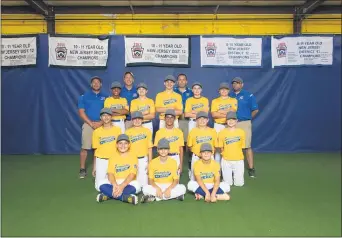  ?? RICH HUNDLEY III — FOR THE TRENTONIAN ?? Here are the Sunnybrae Little League All-Stars: Front row, l-r: Bobby Lipsett III, Nick Conti, Joey Riley. Middle row, l-r: Joey Maglione, Anthony O’Rourke, Joaquin Gutierrez, Frankie Mazzella, Jonathan Posivak. Back row, l-r: Max Pelzer, Matt Morris, Josh Klena, Connor Drury, AJ Zuccarello. Coaches, l-r: Rob Riley, Tom Klena, Frank Mazzella, Anthony Zuccarello.