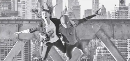  ?? ?? This image released by sony Pictures shows Zendaya, left, and Tom holland in Columbia Pictures’ Spider-man: No Way Home. Sony Pictures via ap