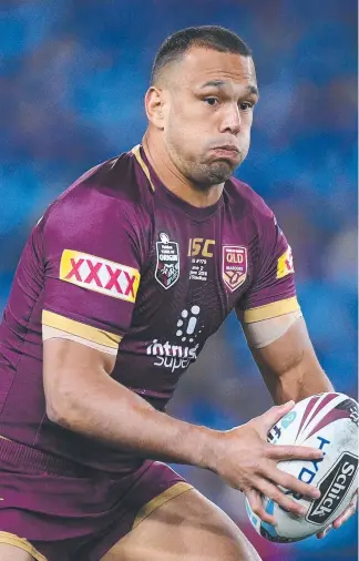  ?? Picture: AAP IMAGE ?? Will Chambers has been told he must step up for the Maroons in Origin I.