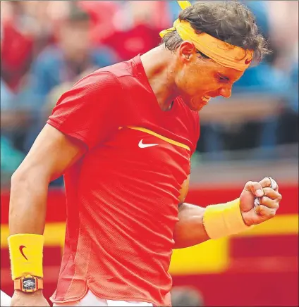  ?? FOTO: EFE Rafa Nadal, ?? en su vuelta a la competició­n desde que se retirara en los cuartos de final del Open de Australia, en enero pasado