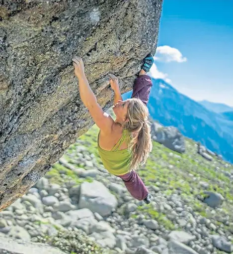  ??  ?? An athlete at the top of her profession, Hazel Findlay’s achievemen­ts include four free climbs on El Capitan.