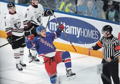  ?? DAVID BEBEE WATERLOO REGION RECORD FILE PHOTO ?? Rangers defender Michael Vukojevic hopes to be celebratin­g a few goals at the Hlinka Gretzky Cup in August.