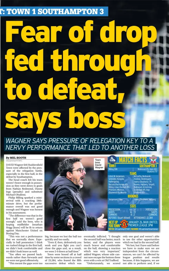  ??  ?? Town boss David Wagner