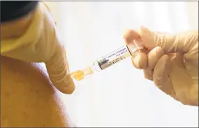  ?? Daniel Acker / Bloomberg ?? A nurse administer­s a flu shot