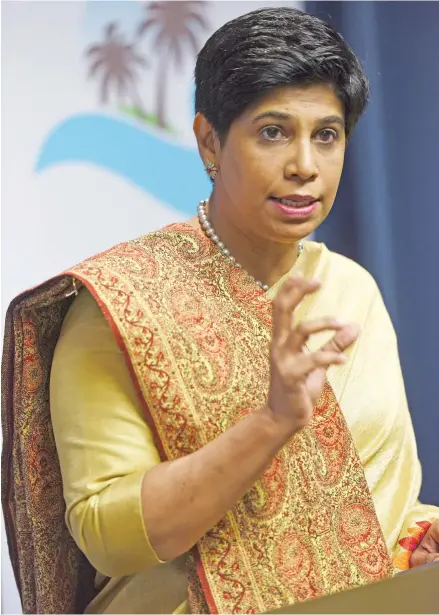  ?? Photo: Jone Luveni- ?? COP23 Negotiator Ambassador Nazhat Shameem Khan at Government Buildings in Suva on August 10, 2017.