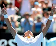  ?? PHOTO: GETTY IMAGES ?? Hyeon Chung celebrates his Australian Open quarter-final win in Melbourne yesterday.