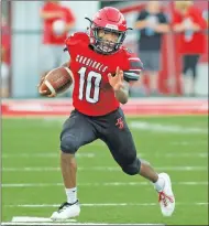  ?? JUSTIN MANNING/SPECIAL to The Saline Courier ?? Harmony Grove running back Willie Newton runs during a loss to Centerpoin­t in Week 0. Newton led the Cardinals with 45 yards on the ground in a 14-7 victory over the Go-devils in Gurdon Friday.