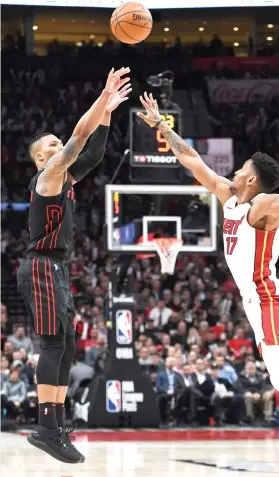  ?? AP FOTO ?? WORTHY MVP CANDIDATE. Portland’s Damian Lillard (left) has been getting more attention for his impressive performanc­e this season.
