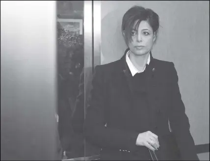  ?? CP PHOTO ?? Marie Henein, criminal defence lawyer for CBC Radio host Jian Ghomeshi, stands in an elevator while arriving at court in Toronto. Henein is speaking out on the recent #Metoo movement, calling it “a necessary social awakening.”