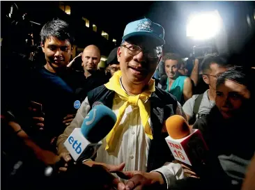  ?? AP ?? Chiang Rai province acting Governor Narongsak Osatanakor­n, head of the rescue mission, at a press conference in Mae Sai, Chiang Rai province. Thai Navy SEALs posted on Facebook that all 12 boys and their coach were rescued from the cave, ending an ordeal that lasted more than two weeks.